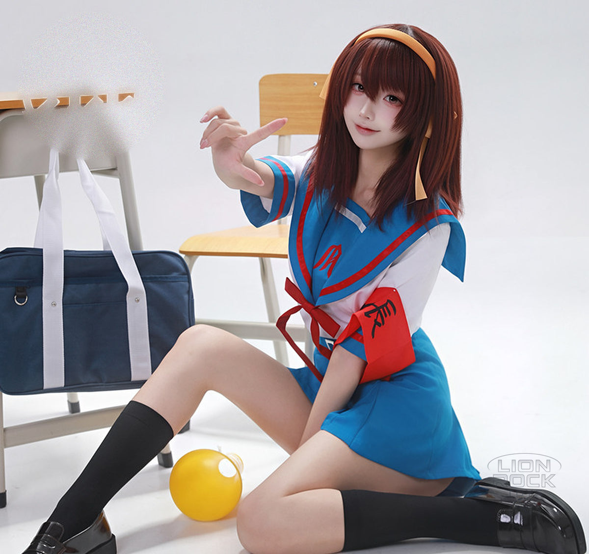 Haruhi uniform - seated pose