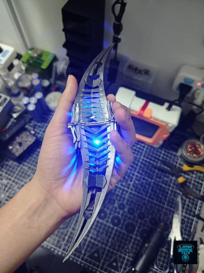 AllSpark core relic with blue LED glow in the dark
