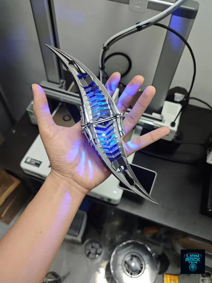 Glowing blue core artifact size and scale view