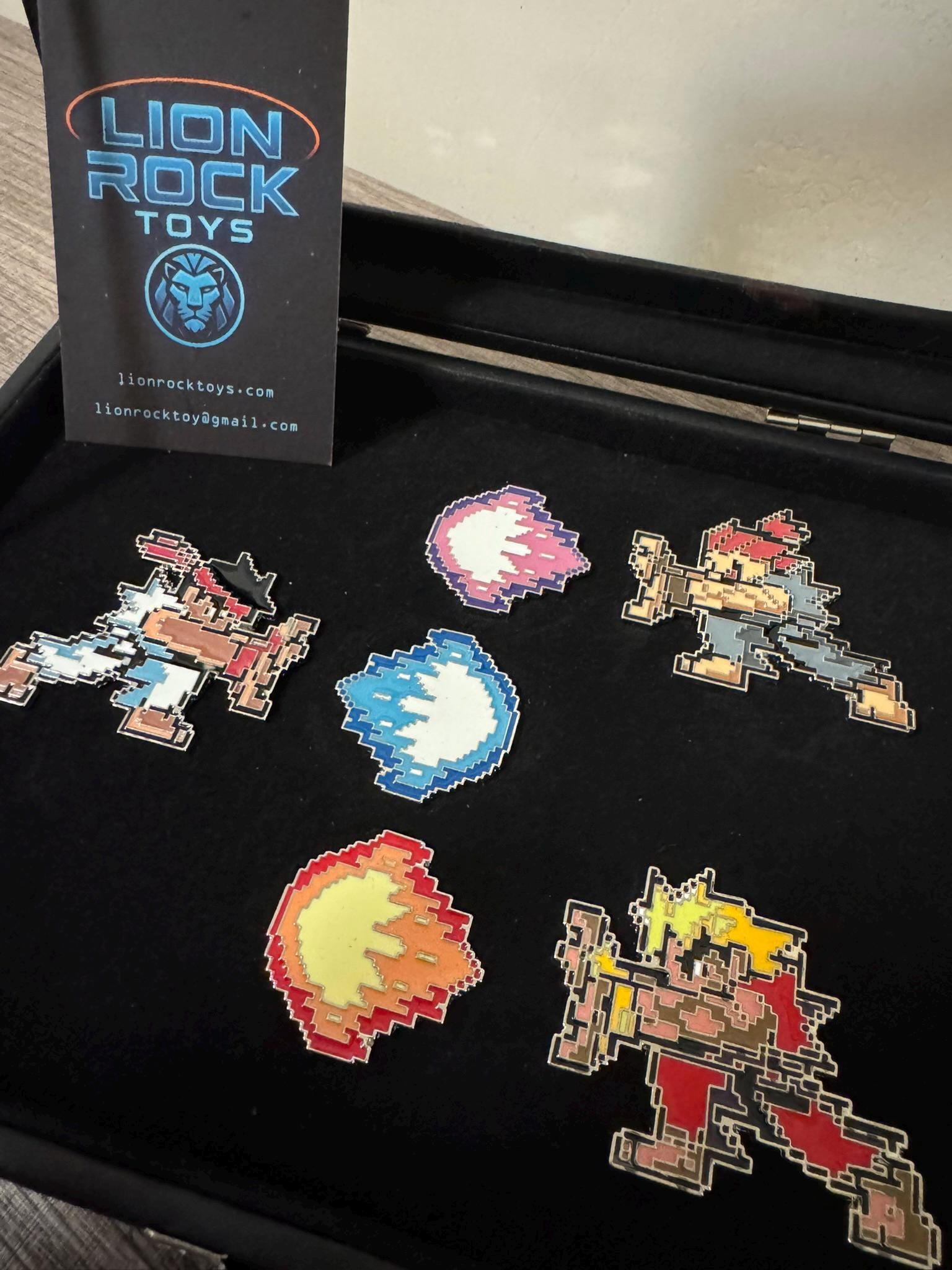 Street Fighter Enamel Pin Set | Ryu, Ken, Akuma Pixel Art Collector's Box