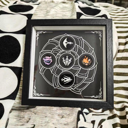 Silksong Enamel Pin Collection, Hollow Knight Magnetic Display Frame