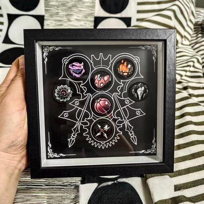 Silksong Enamel Pin Collection, Hollow Knight Magnetic Display Frame