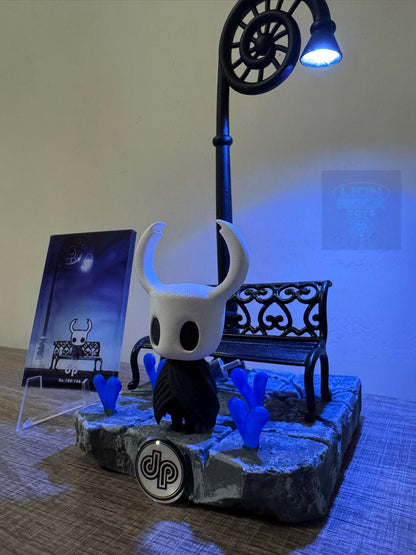 Hollow Knight Diorama | The Knight & Bench LED Lamp, Collector's Figurine