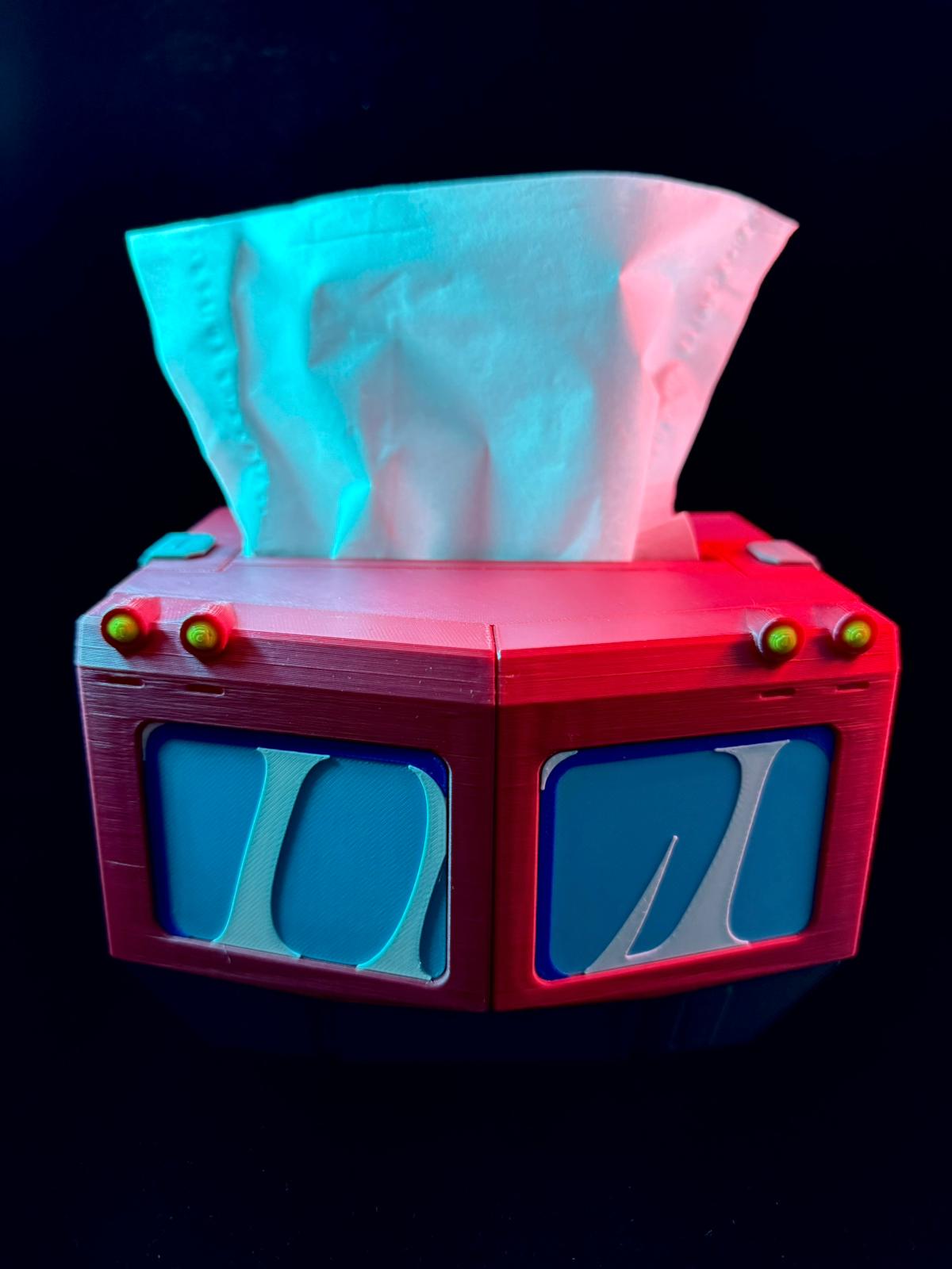 Optimus Prime Inspired Tissue Box, 3D Printed Robot Desk Organizer