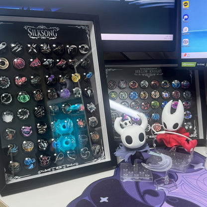 Silksong Enamel Pin Collection, Hollow Knight Magnetic Display Frame