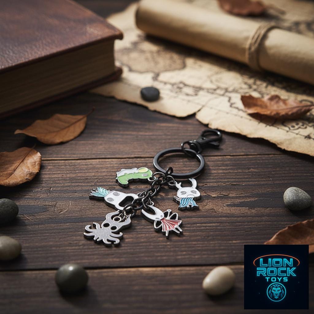 Hollow Knight Enamel Charms - Hallownest Keychain and Necklace Set | Indie Game Fan Gift for Her Silksong Gift