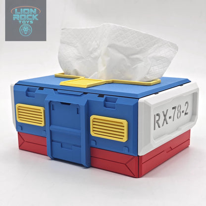 Mecha Robot Tissue Box & Phone Stand - 3D Printed Anime Robot Desk Organizer - Mecha Home Decor - Anime Gamer Gift for Him