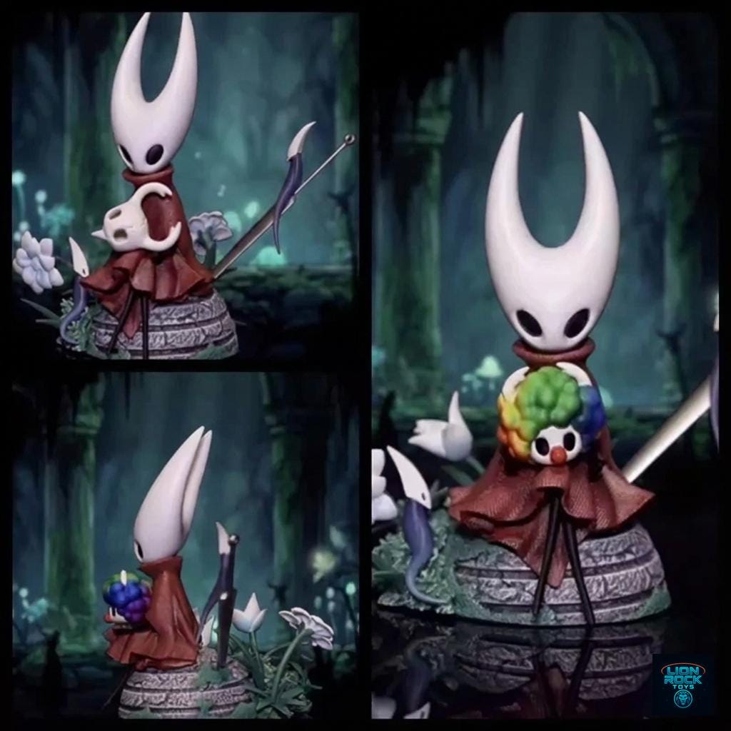 Hollow Knight Hornet Greenpath Diorama - 10cm Statue with Silksong Clown Mask | Silksong Waiting Gift Gamer Desk Decor