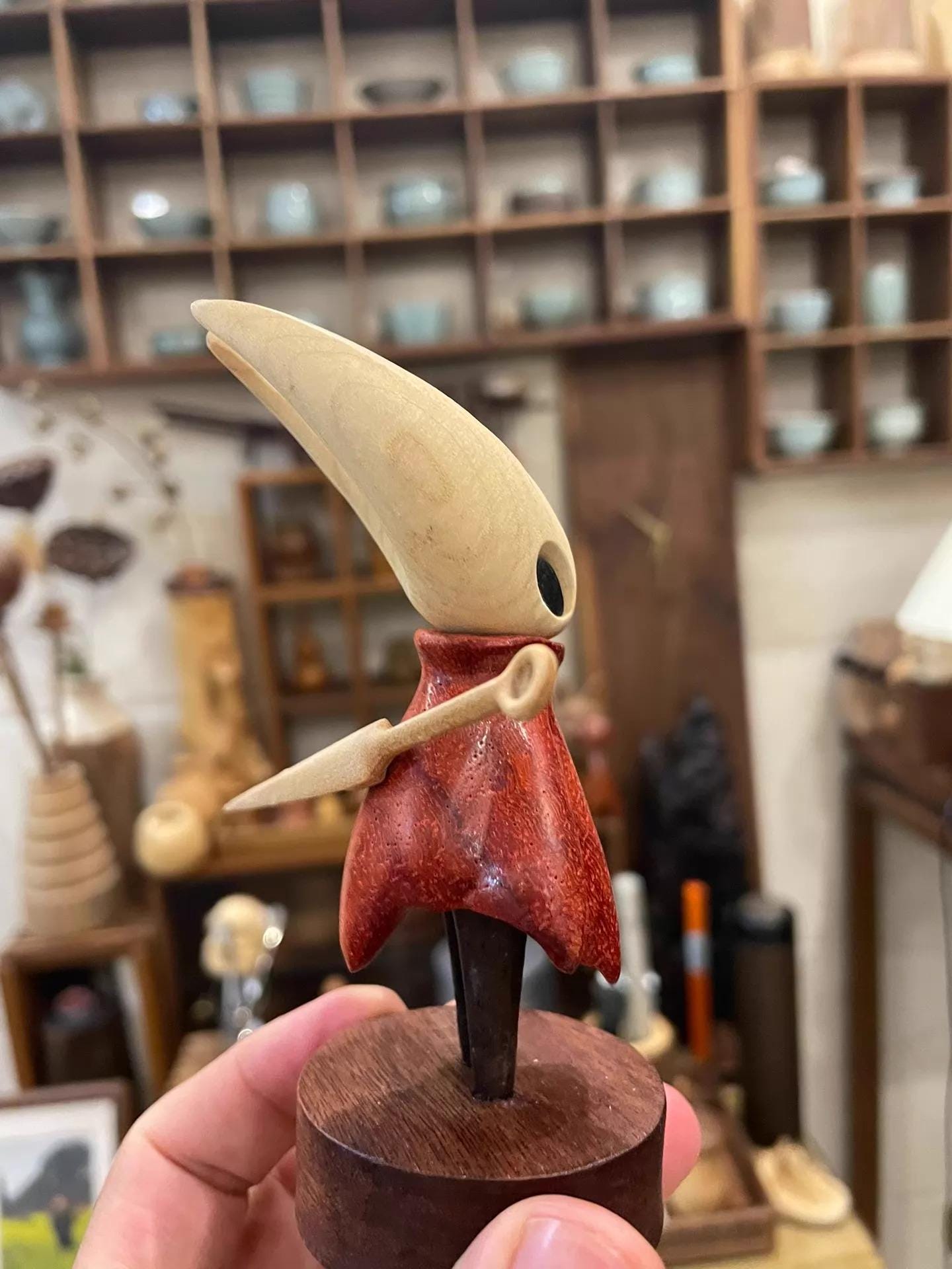 Hollow Knight Wooden Figurine - Handcrafted Hornet and Knight Wood Carving | Hallownest Indie Game Gamer Gift for Him