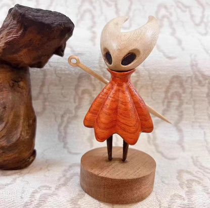 Hollow Knight Wooden Figurine - Handcrafted Hornet and Knight Wood Carving | Hallownest Indie Game Gamer Gift for Him