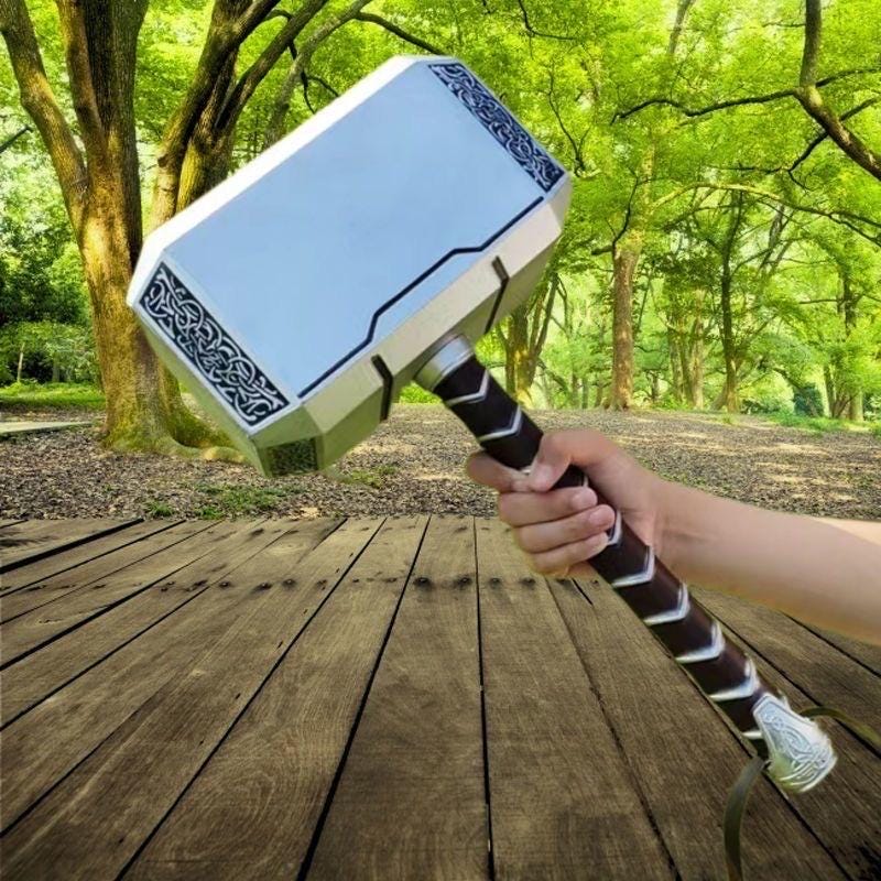 Thor Hammer & Captain America Shield Cosplay Set – PU Foam Superhero Prop Replica | Halloween Costume Accessory Gift