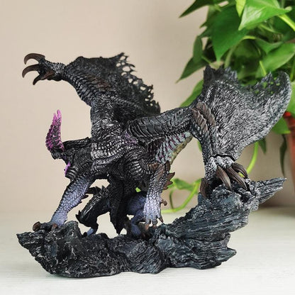 Hand-Painted Purple Wing Dragon Statue – Dark Fantasy Wyvern Collectible Figure | Elden Ring Inspired Gamer Decor Gift