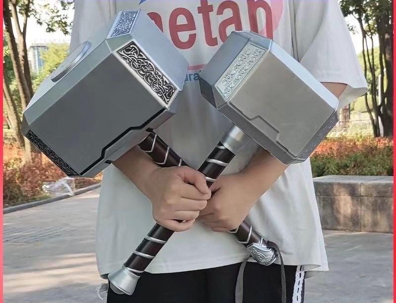 Thor Hammer & Captain America Shield Cosplay Set – PU Foam Superhero Prop Replica | Halloween Costume Accessory Gift
