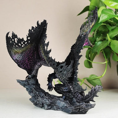 Hand-Painted Purple Wing Dragon Statue – Dark Fantasy Wyvern Collectible Figure | Elden Ring Inspired Gamer Decor Gift