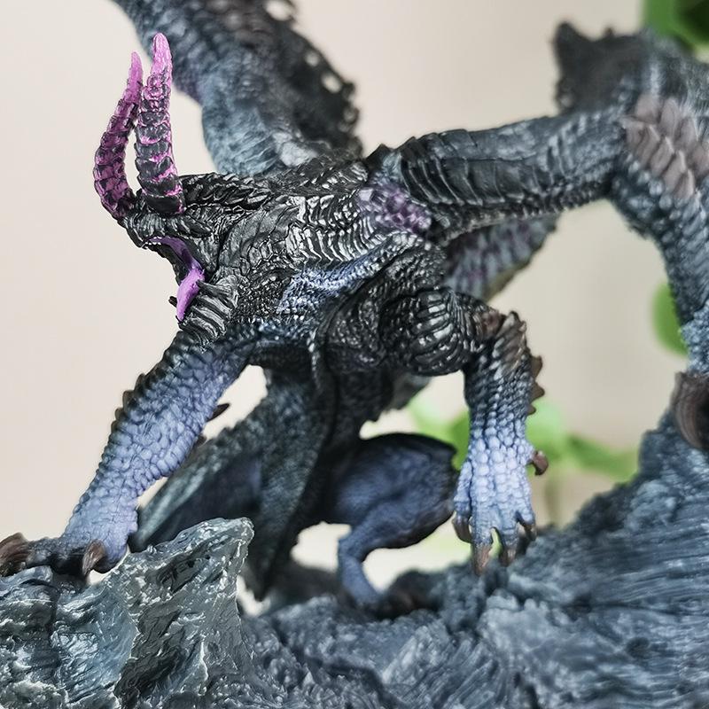 Hand-Painted Purple Wing Dragon Statue – Dark Fantasy Wyvern Collectible Figure | Elden Ring Inspired Gamer Decor Gift