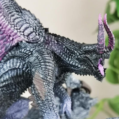Hand-Painted Purple Wing Dragon Statue – Dark Fantasy Wyvern Collectible Figure | Elden Ring Inspired Gamer Decor Gift