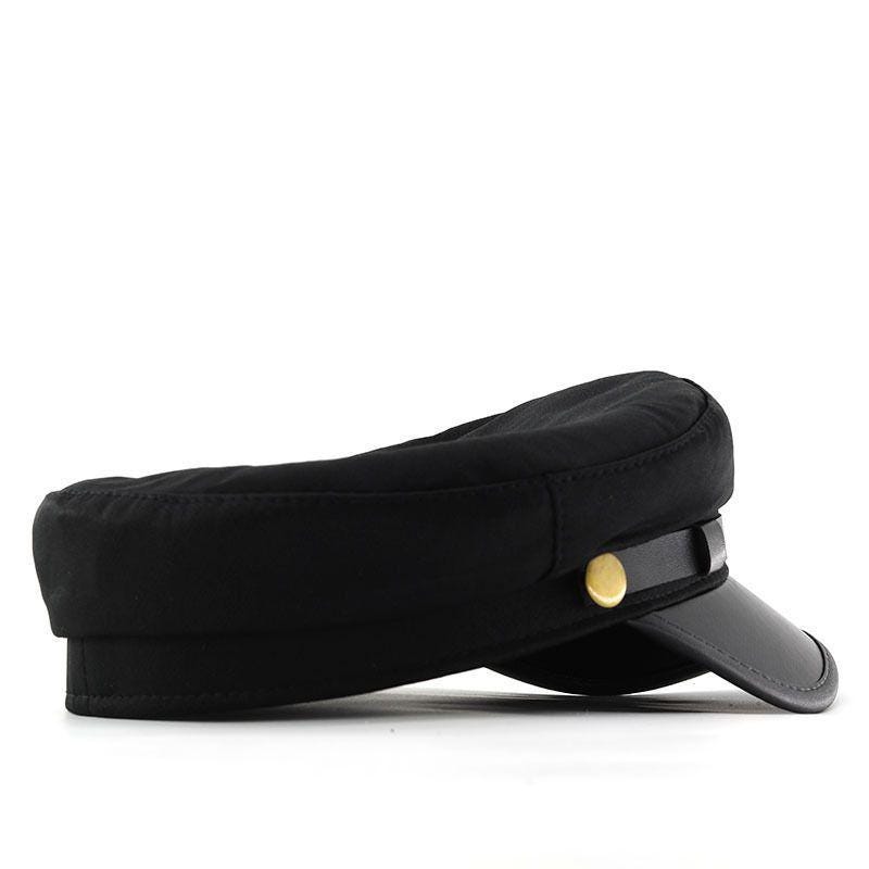 Stardust Delinquent Cosplay Cap - Iconic Anime Sailor Hat with Metallic Hand & Round Emblems, Adjustable Stand User Headwear,Noir Style Prop