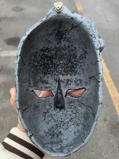 Ancient Stone Mask Prop - Hand-Painted Aztec Vampire Relic - 1:1 Scale Resin Replica for Gothic Decor, Cosplay, & Supernatural Collections