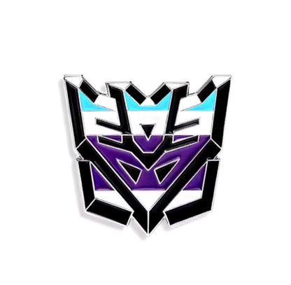 Tactical Robot Faction Pin Set (2 Pieces), Heroic & Villainous Insignia Enamel Badges, Cybertronian War Symbols, for Sci-Fi Fans, PINS ONLY