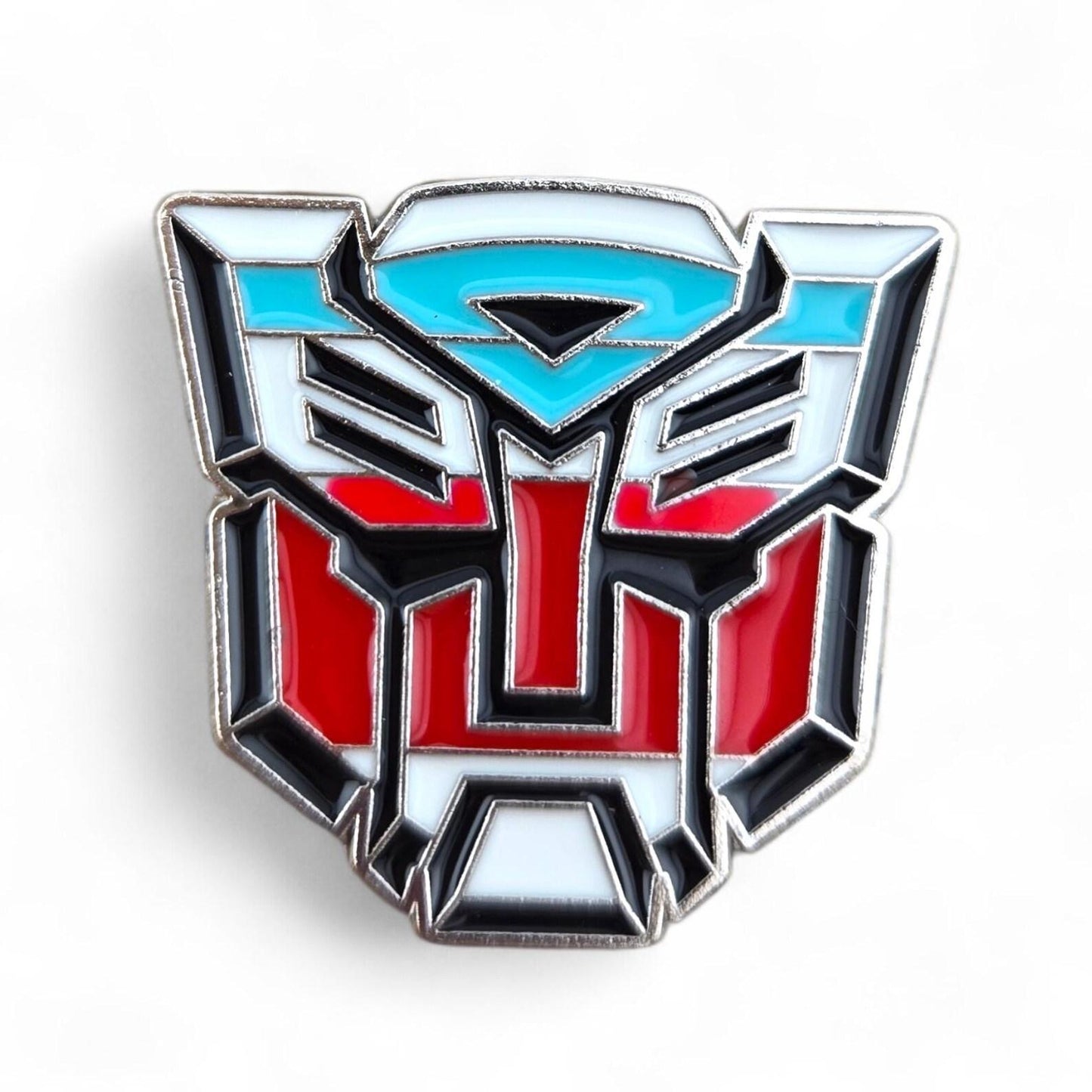 Tactical Robot Faction Pin Set (2 Pieces), Heroic & Villainous Insignia Enamel Badges, Cybertronian War Symbols, for Sci-Fi Fans, PINS ONLY