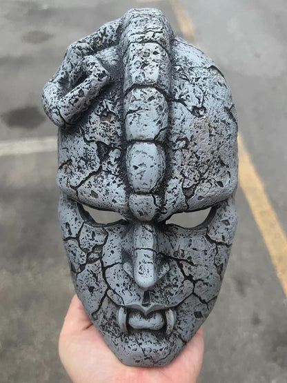 Ancient Stone Mask Prop - Hand-Painted Aztec Vampire Relic - 1:1 Scale Resin Replica for Gothic Decor, Cosplay, & Supernatural Collections
