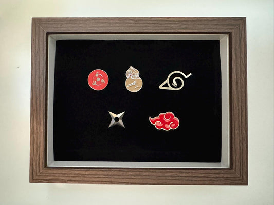 Anime Folklore Enamel Pin Collector Sets in Display Gift Box - Bizarre Adventure, Shinobi Path, & Lucky Maneki Neko Premium Framed Gift