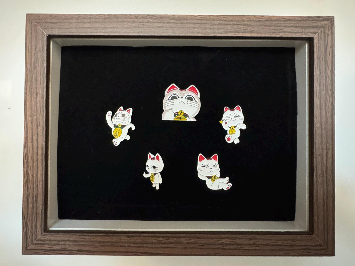Anime Folklore Enamel Pin Collector Sets in Display Gift Box - Bizarre Adventure, Shinobi Path, & Lucky Maneki Neko Premium Framed Gift