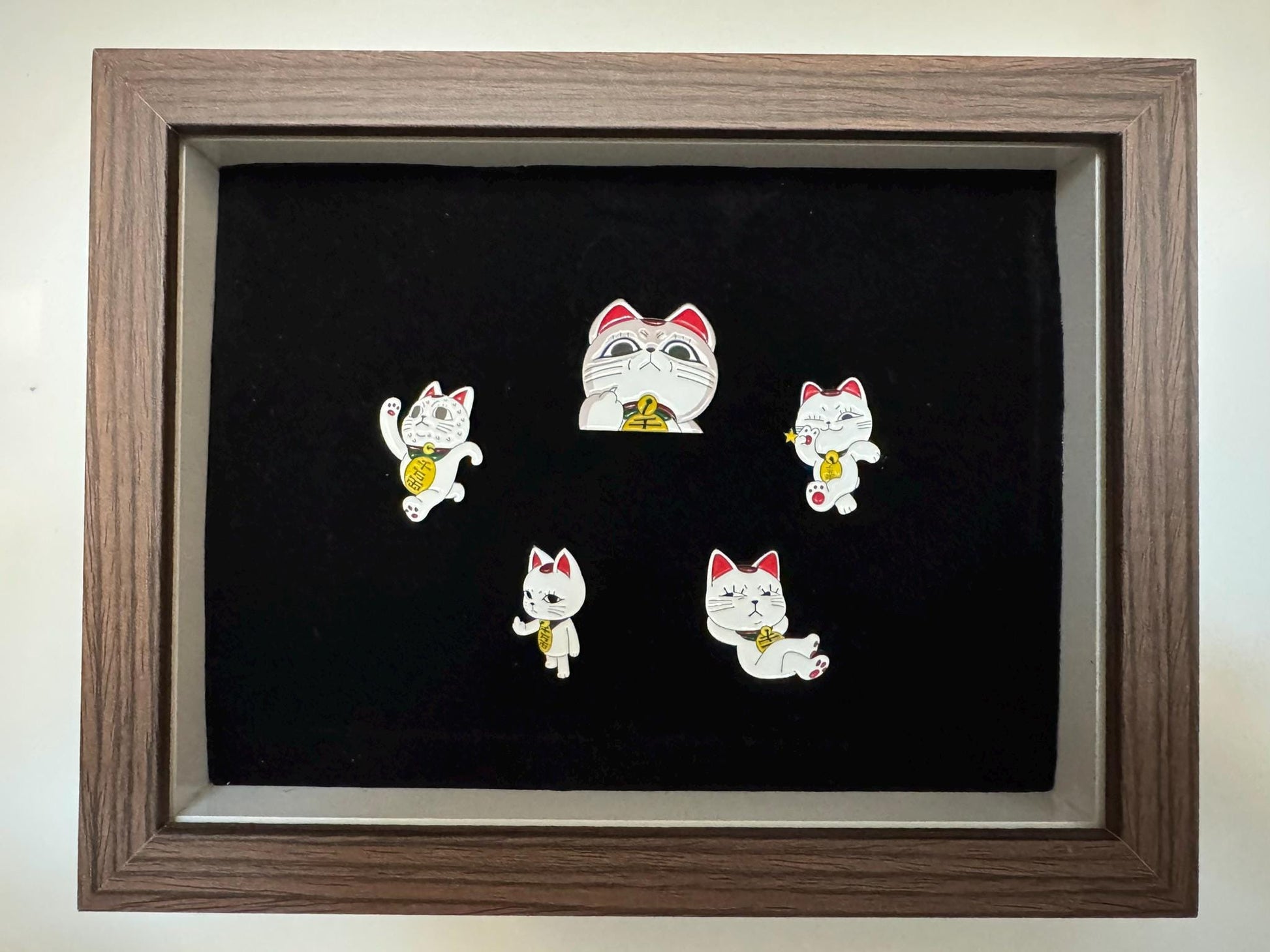 Anime Folklore Enamel Pin Collector Sets in Display Gift Box - Bizarre Adventure, Shinobi Path, & Lucky Maneki Neko Premium Framed Gift