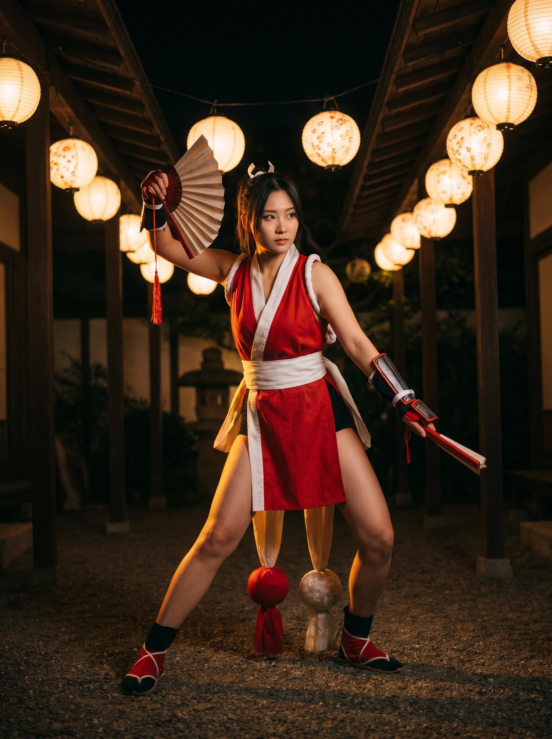 Mai Shiranui Cosplay Costume, King of Fighters Full Set, KOF Mai Outfit, Red Kimono, Folding Fan Included, Anime Expo