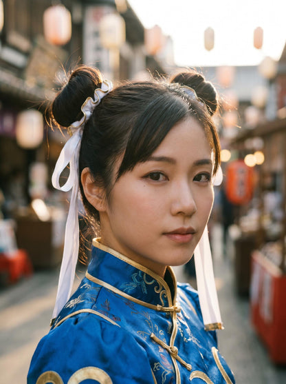 Chun-Li Cosplay Costume, Street Fighter Full Set, SF Chun-Li Outfit, Blue Qipao, Anime Expo (Wig NOT included)