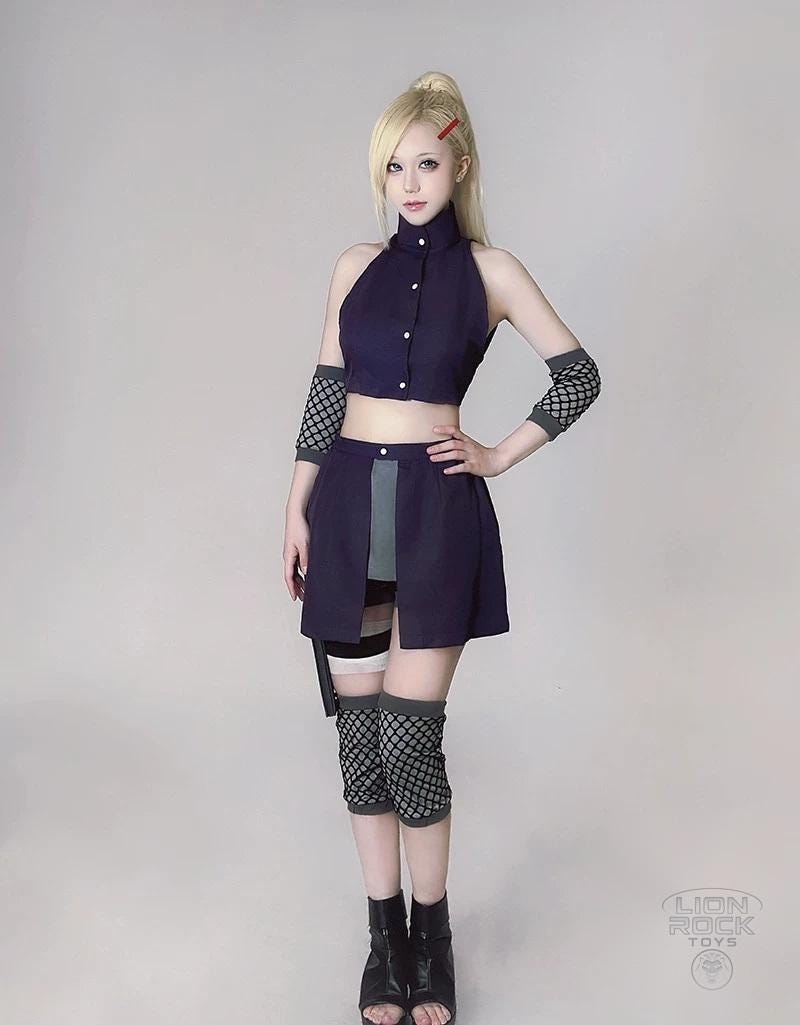 Purple kunoichi cosplay set - full body front view