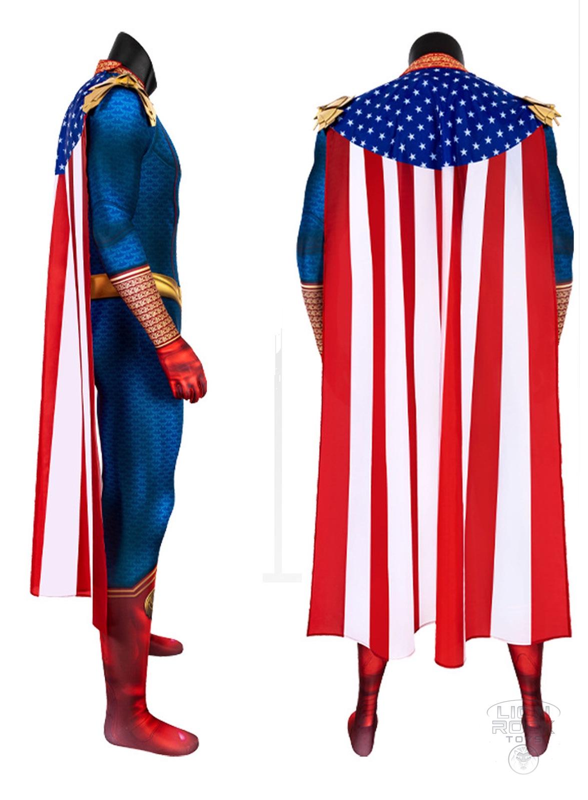 Side view and back view with flag cape