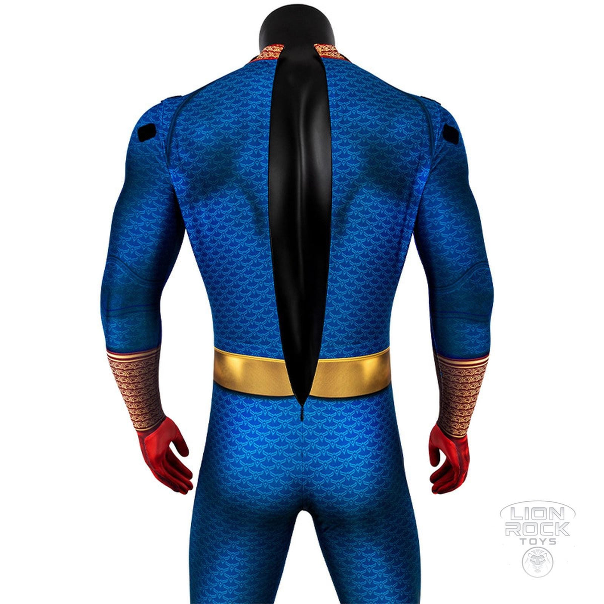 Back view with long hidden zipper