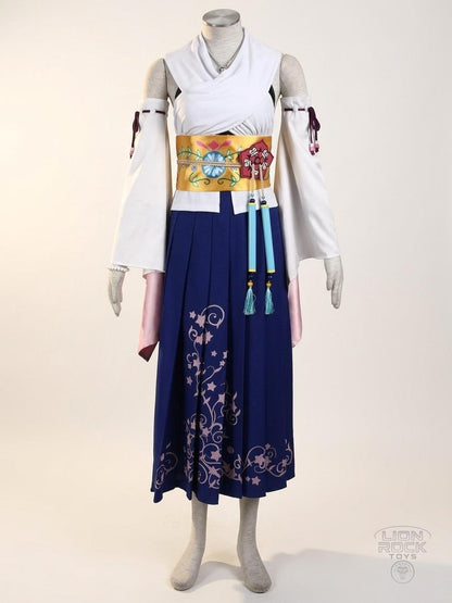 Summoner kimono cosplay set - full set on dress form, front