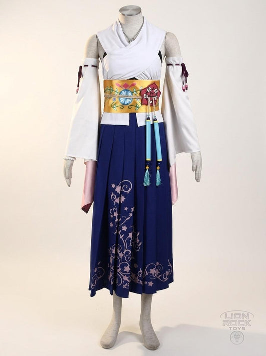 Summoner kimono cosplay set - full set on dress form, front