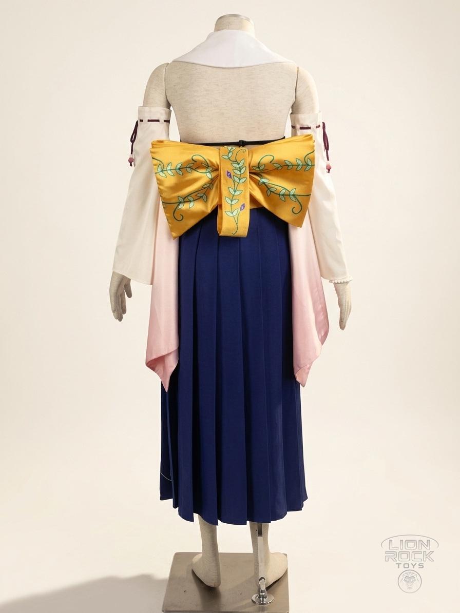 Gold obi back bow - back view on dress form