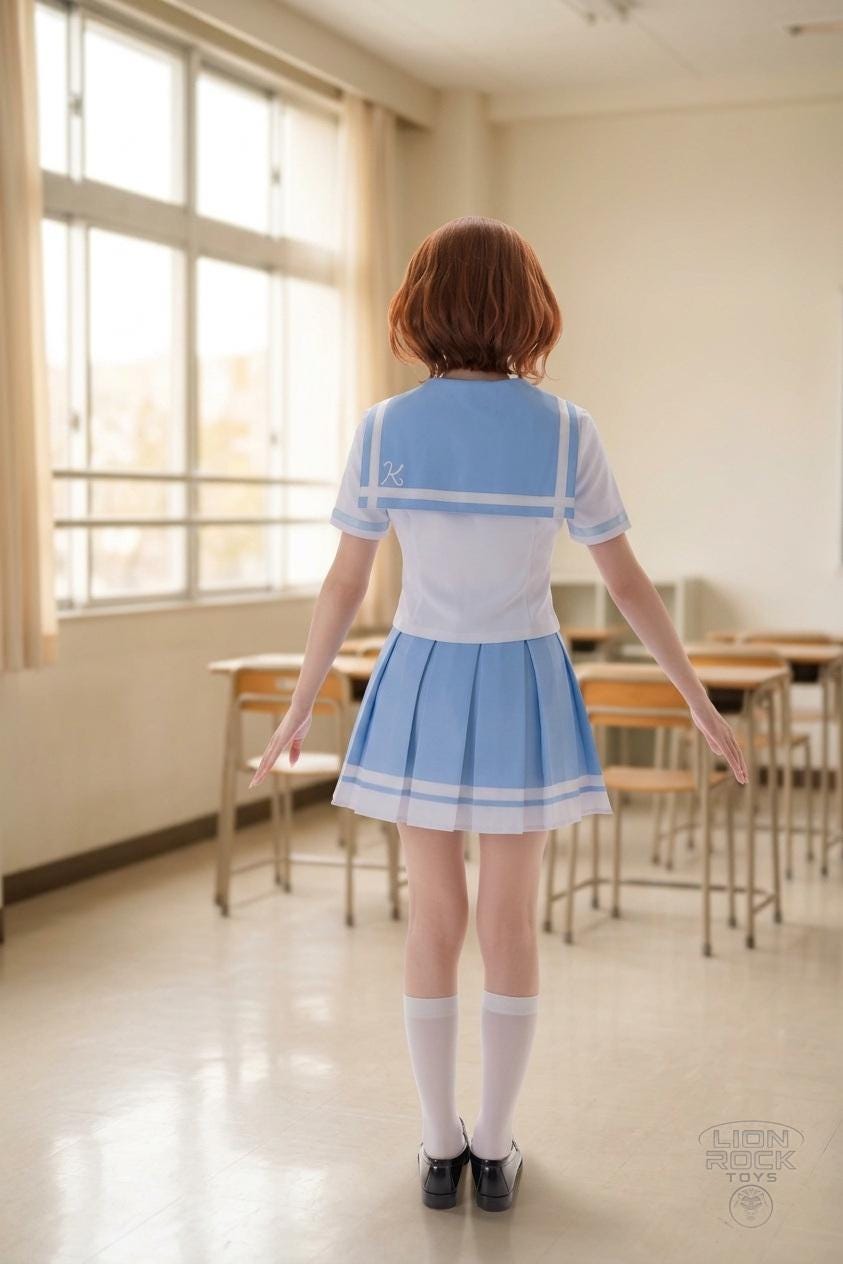 Sailor uniform cosplay set - back view of the sailor collar