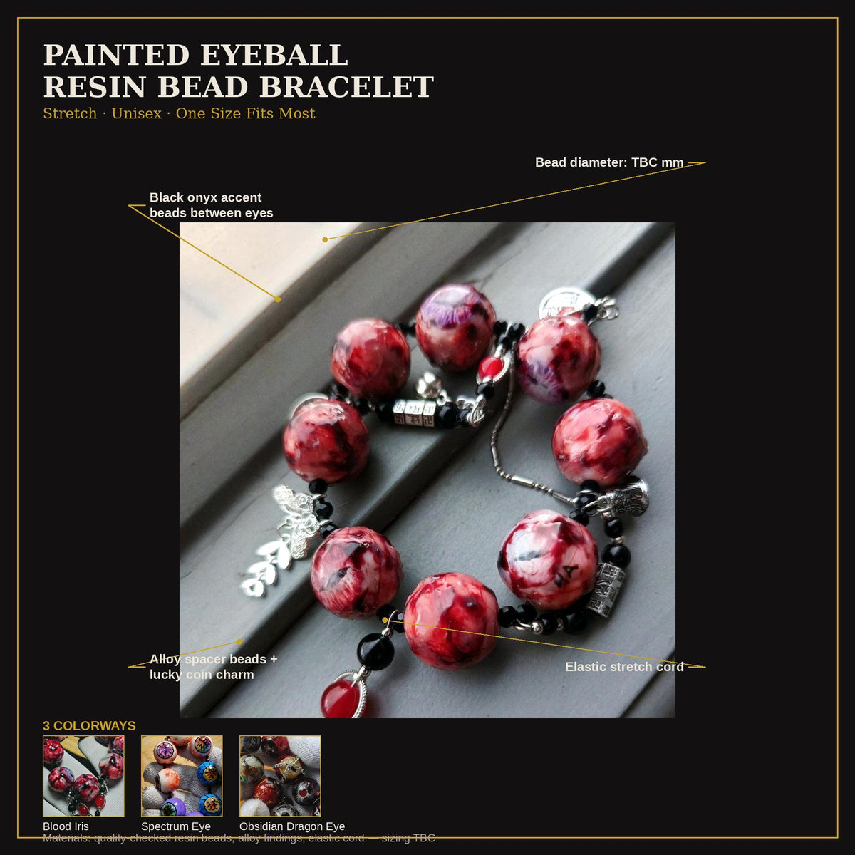 Eyeball bead bracelet detail