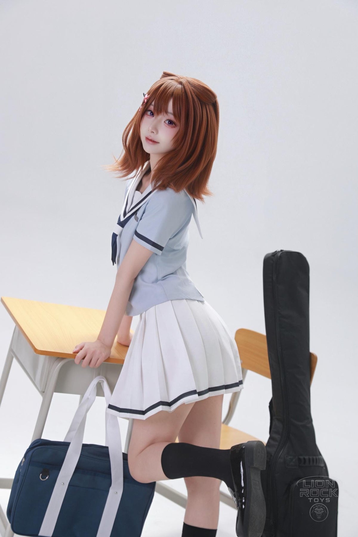 Summer sailor uniform cosplay side view