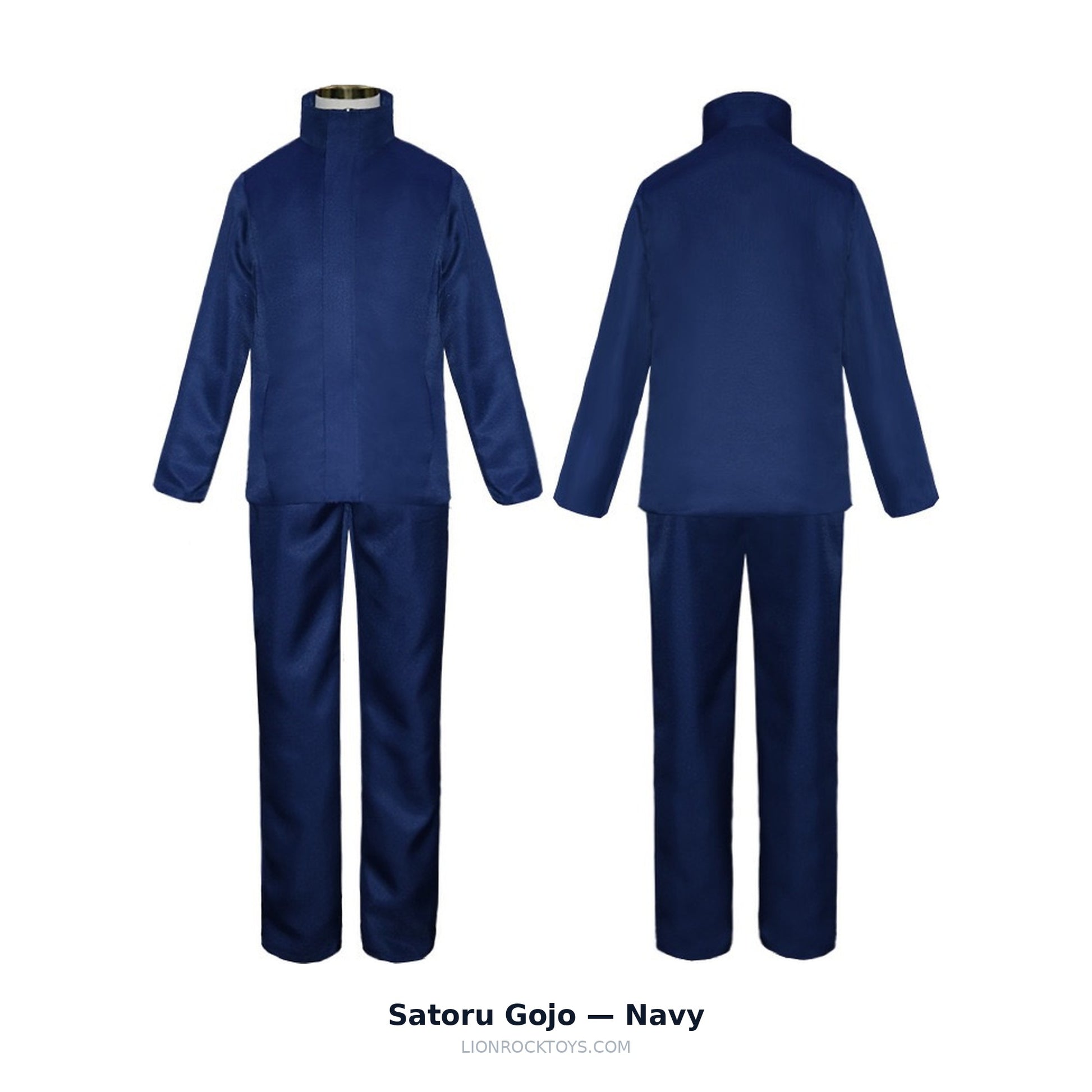 Satoru Gojo cosplay uniform navy - stand collar jacket and trousers, front and back