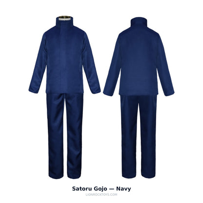 Satoru Gojo cosplay uniform navy - stand collar jacket and trousers, front and back