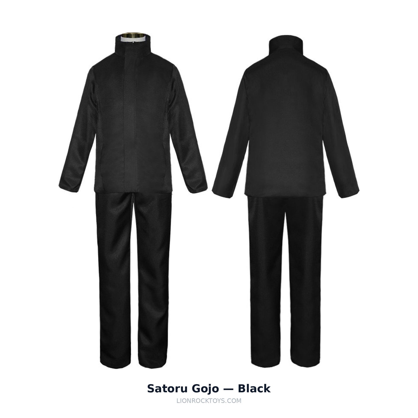 Satoru Gojo cosplay uniform black - stand collar jacket and trousers, front and back