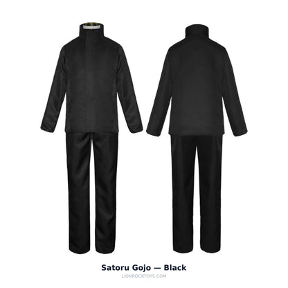 Satoru Gojo cosplay uniform black - stand collar jacket and trousers, front and back