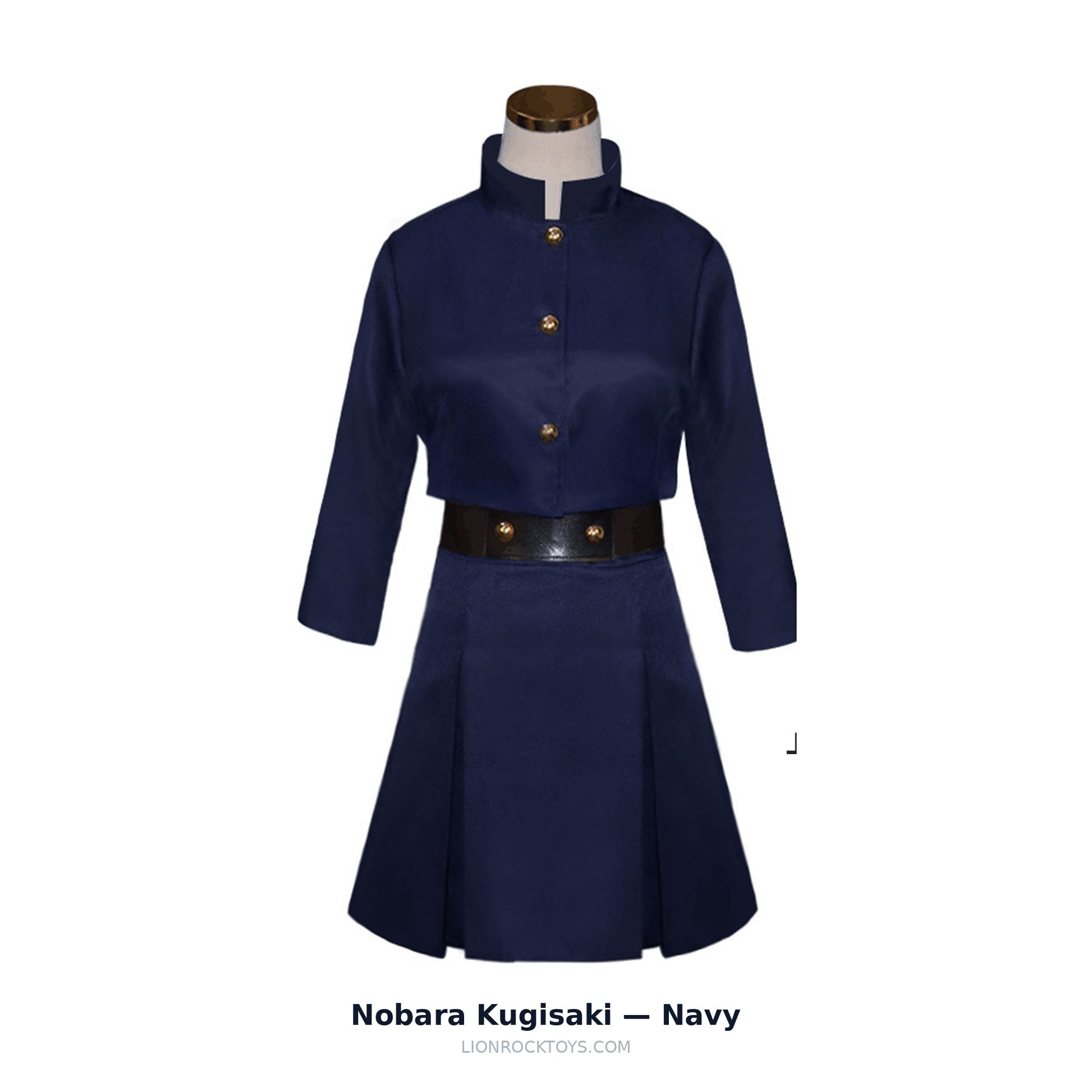 Nobara Kugisaki cosplay uniform navy - cropped top, pleated skirt, belt and pouch bag