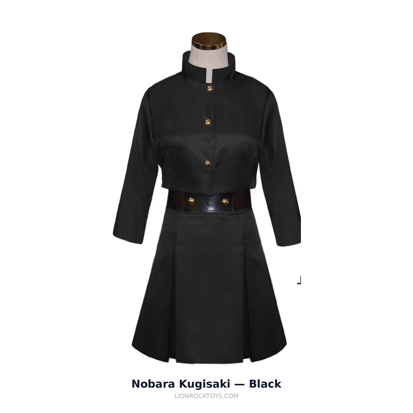 Nobara Kugisaki cosplay uniform black - cropped top, pleated skirt, belt and pouch bag