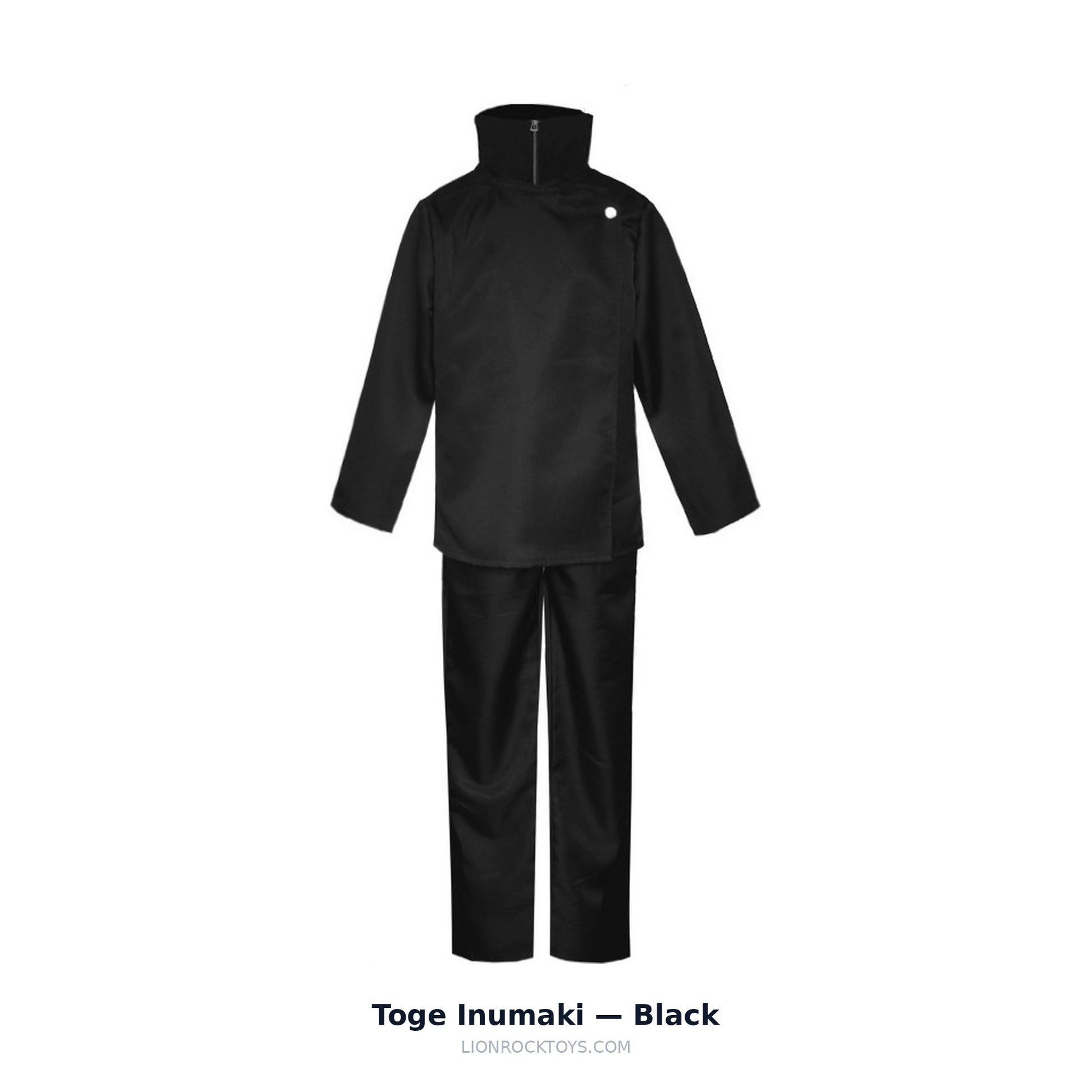 Toge Inumaki cosplay uniform black - high zip collar top and trousers