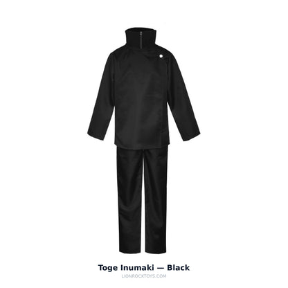 Toge Inumaki cosplay uniform black - high zip collar top and trousers