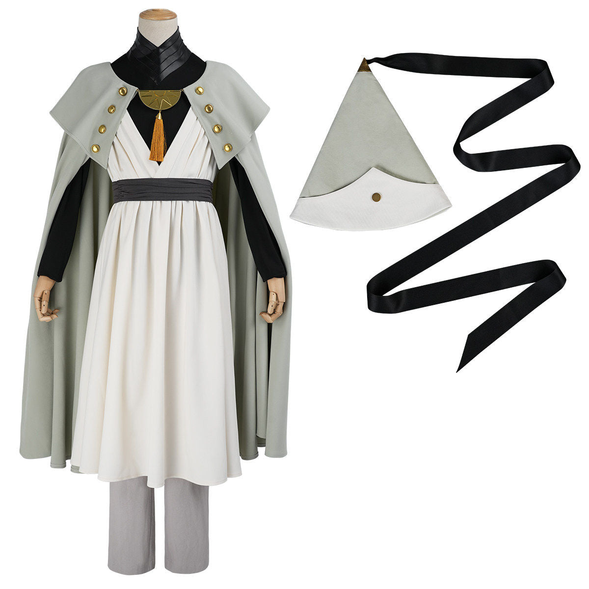 Qifrey: White cloak set — costume clothing, view 1