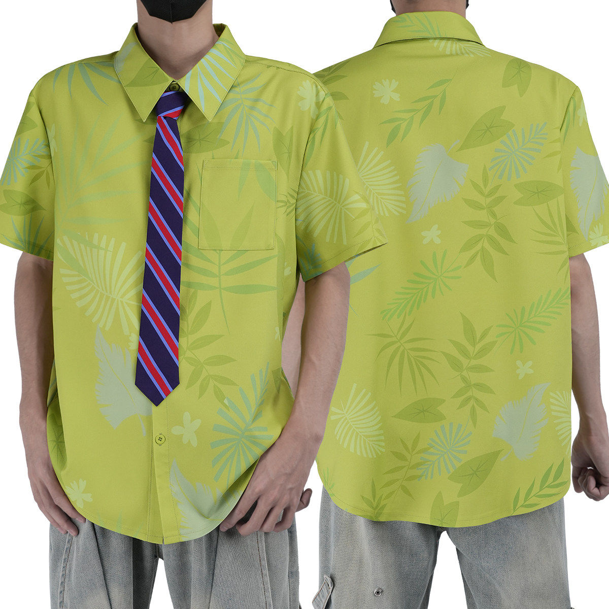 Nick: Green shirt & tie — costume clothing, view 1