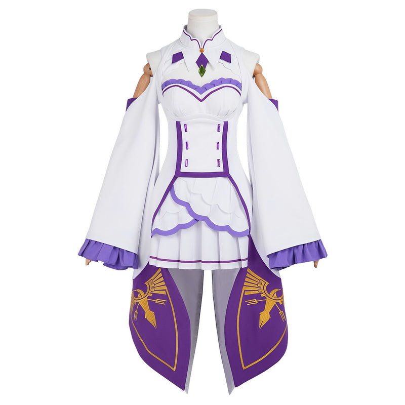 Emilia: White & lilac dress — costume clothing, view 1